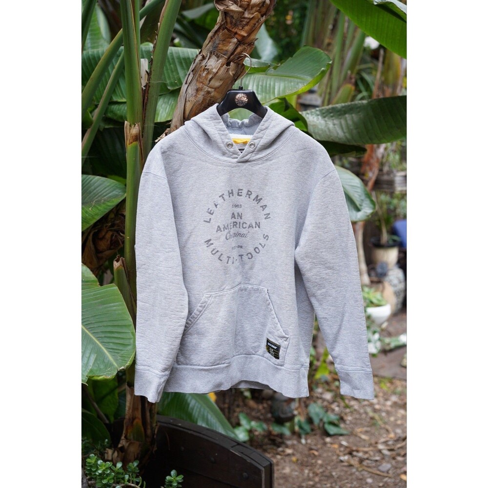 Vintage Leatherman ToolGroup PromoThermalLined HoodieGrey Men's SizeL MadeinUSA